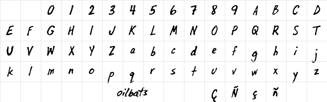 OilBats Basic  glyph index