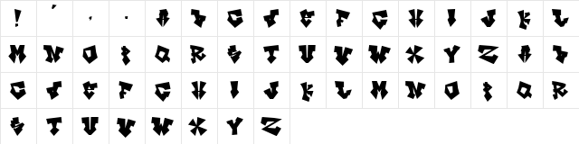 InK's ol' Bitch Regular  glyph index