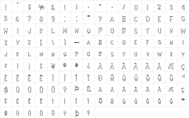 FZ JAZZY 8 3D Normal  glyph index