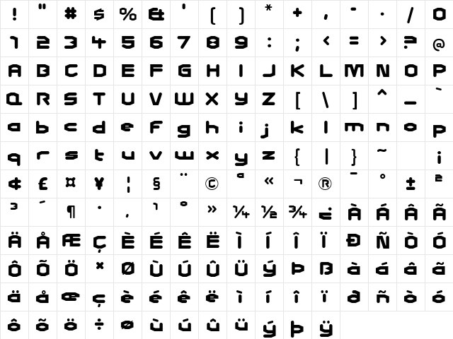 Charles in Charge Regular  glyph index