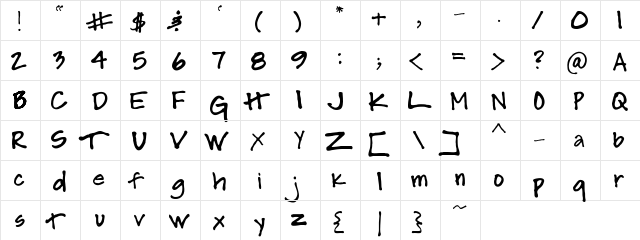 SM_hollyisM Regular  glyph index