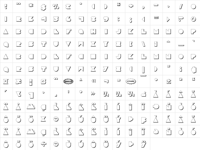 Disco Deck Shadow Shadow  glyph index