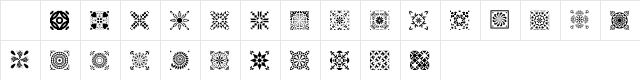 Quilter's Delight Regular  glyph index