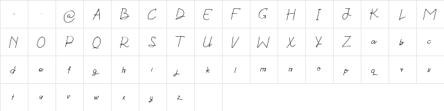 Dear Sweetie Regular  glyph index