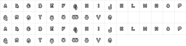 Cyber Circus Regular  glyph index