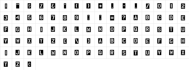 HouseBroken Rough  glyph index