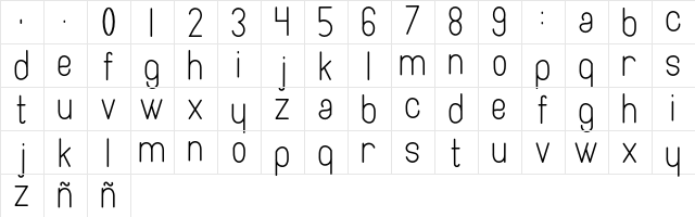 Artesana Medium  glyph index