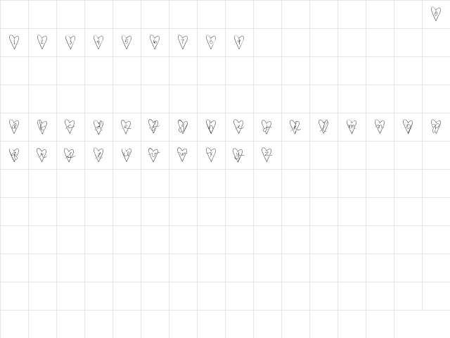 2Peas True Love Regular  glyph index