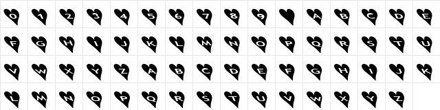 AlphaShapes hearts 2b Normal  glyph index