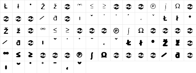 BlurExtra Thin  glyph index
