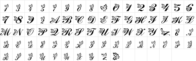 LMS Holly Jolly Christmas Regular  glyph index