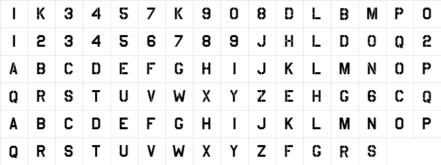 USAAF_Stencil USAAF_Stencil  glyph index