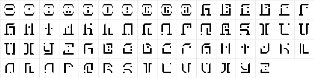 PSO HUm Cyr GF HR Regular  glyph index