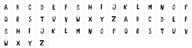 KR Free Fallin' Regular  glyph index