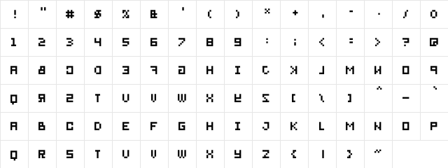 bitmirror Regular  glyph index