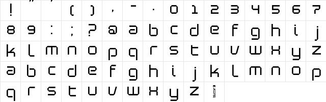 Blutter Slim Regular  glyph index
