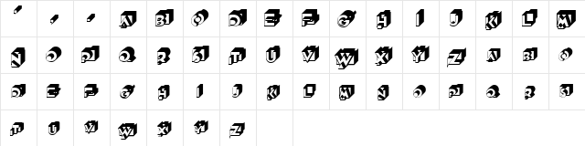 Qubist Regular  glyph index