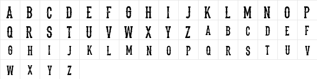 the dead saloon Regular  glyph index