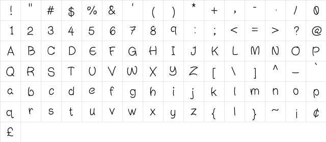 JimmysLight Light  glyph index
