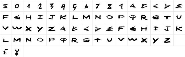 MakeOut Regular  glyph index