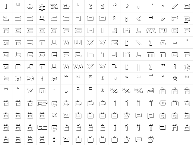 Pulse Rifle 3D Regular  glyph index