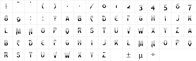 Leakin Display Caps SSi Regular  glyph index