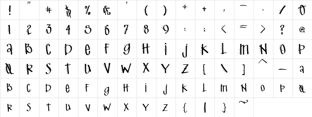 DJ Lex Regular  glyph index