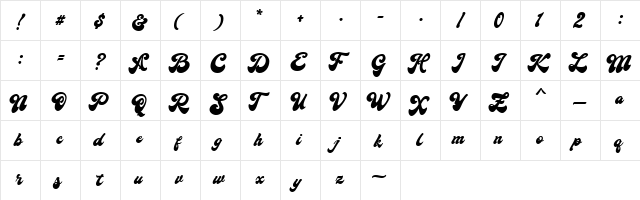 Elille Regular  glyph index