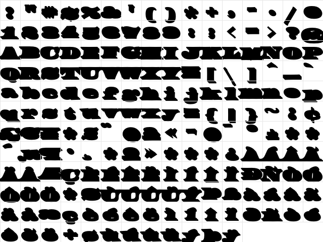 FederalTwelve Medium  glyph index