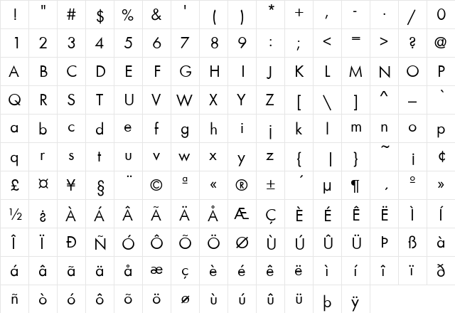 Fusion-Normal Regular  glyph index