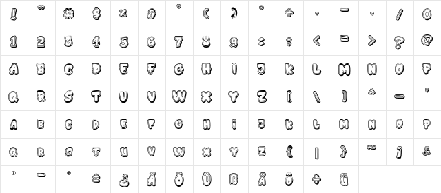 GEDEBOOG LINE Regular  glyph index