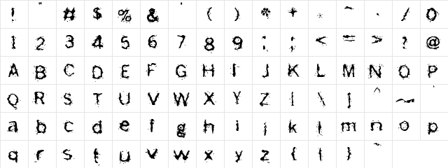 Freemason Regular  glyph index