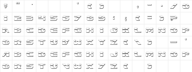 Excelsior Laser Outline Outline  glyph index