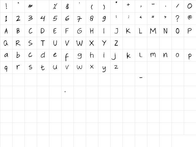 Flavors Heart Regular  glyph index
