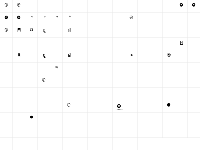 MonoDing Regular  glyph index