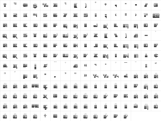 Space Runner Gradient Regular  glyph index