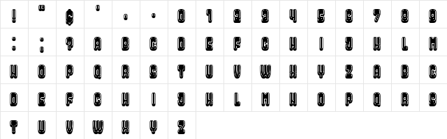 Dressed Filled Regular  glyph index