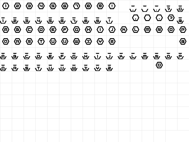 D3 Honeycombism Bold Regular  glyph index