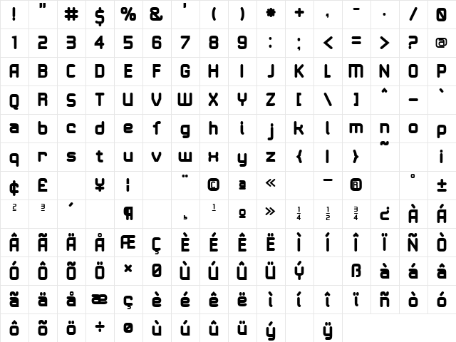 21st RoundBlack  glyph index