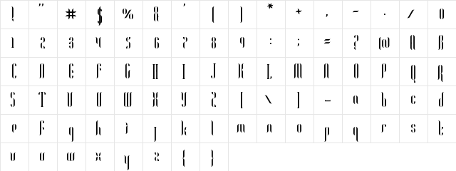 Unnipolis Regular  glyph index