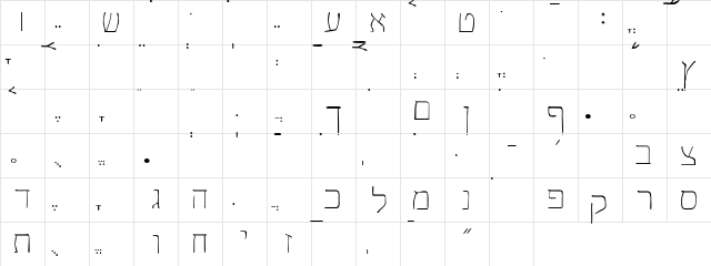 SPDamascus Regular  glyph index