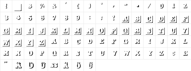 DuodezInitialen Regular  glyph index