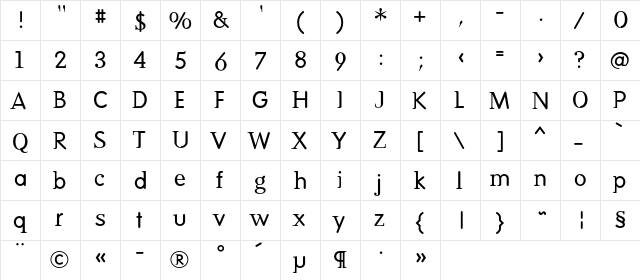 DeadHistoryC Regular  glyph index