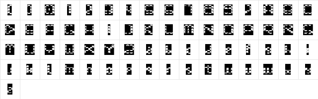 Bonushora Regular  glyph index