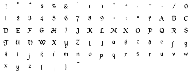 MacHumaine-Norm Regular  glyph index