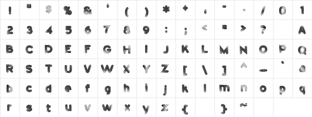 Pants Patrol Regular  glyph index