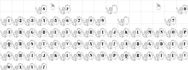 Pet Monster Regular  glyph index