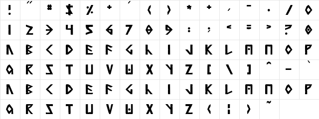 Simple Runes Normal  glyph index
