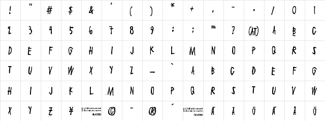 Maaliskuu Regular  glyph index