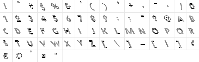 Near Left Sighted Lefty Normal  glyph index
